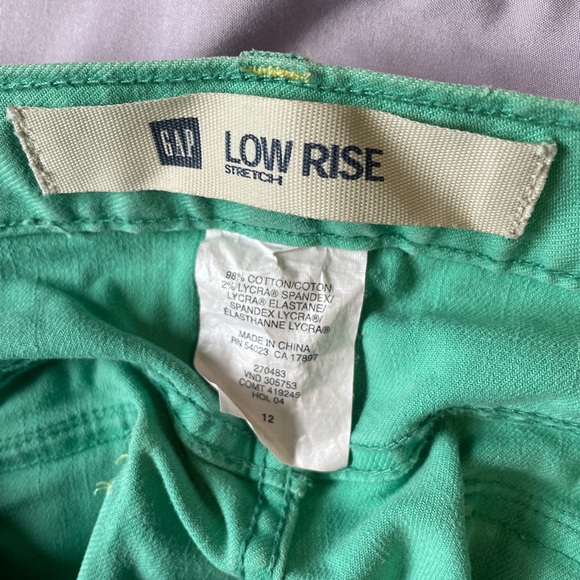 Gap Low Rise Stretch Long Jeans in turquoise green Size 12 - Picture 6 of 6